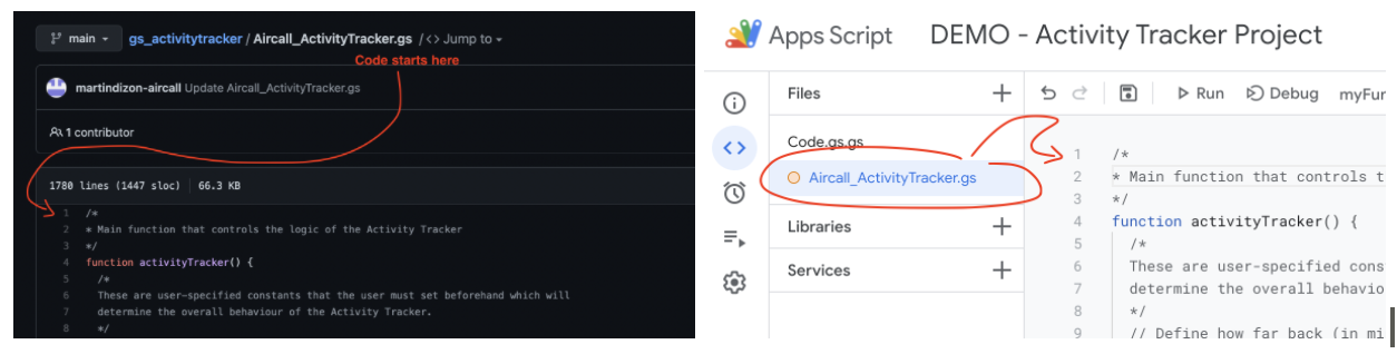 Copying the Activity Tracker Code