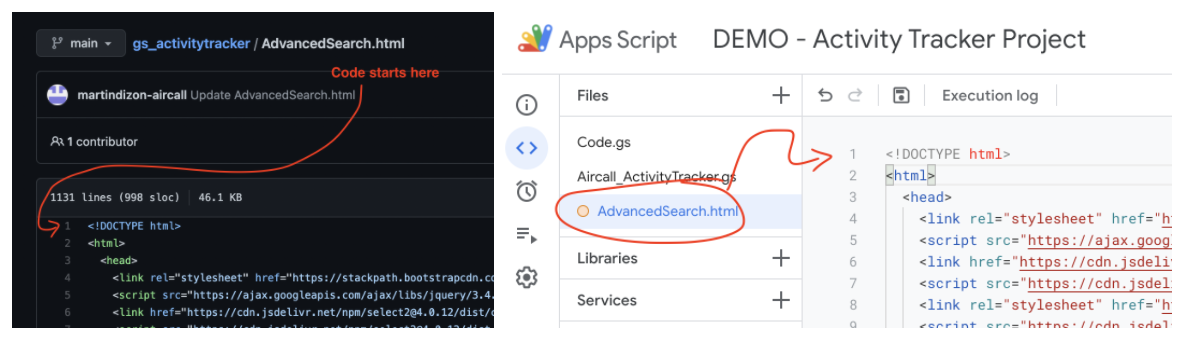 Copying the Advanced Search Code