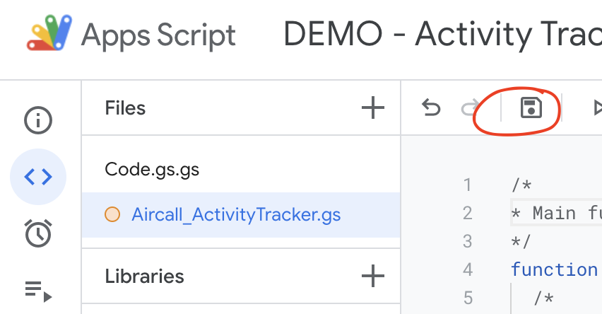 Saving the Activity Tracker File in GAS