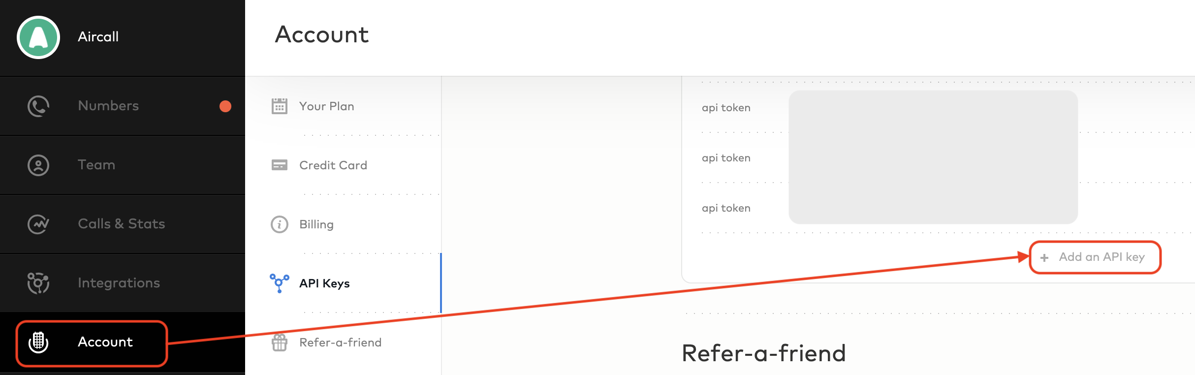 Create an Aircall API Key